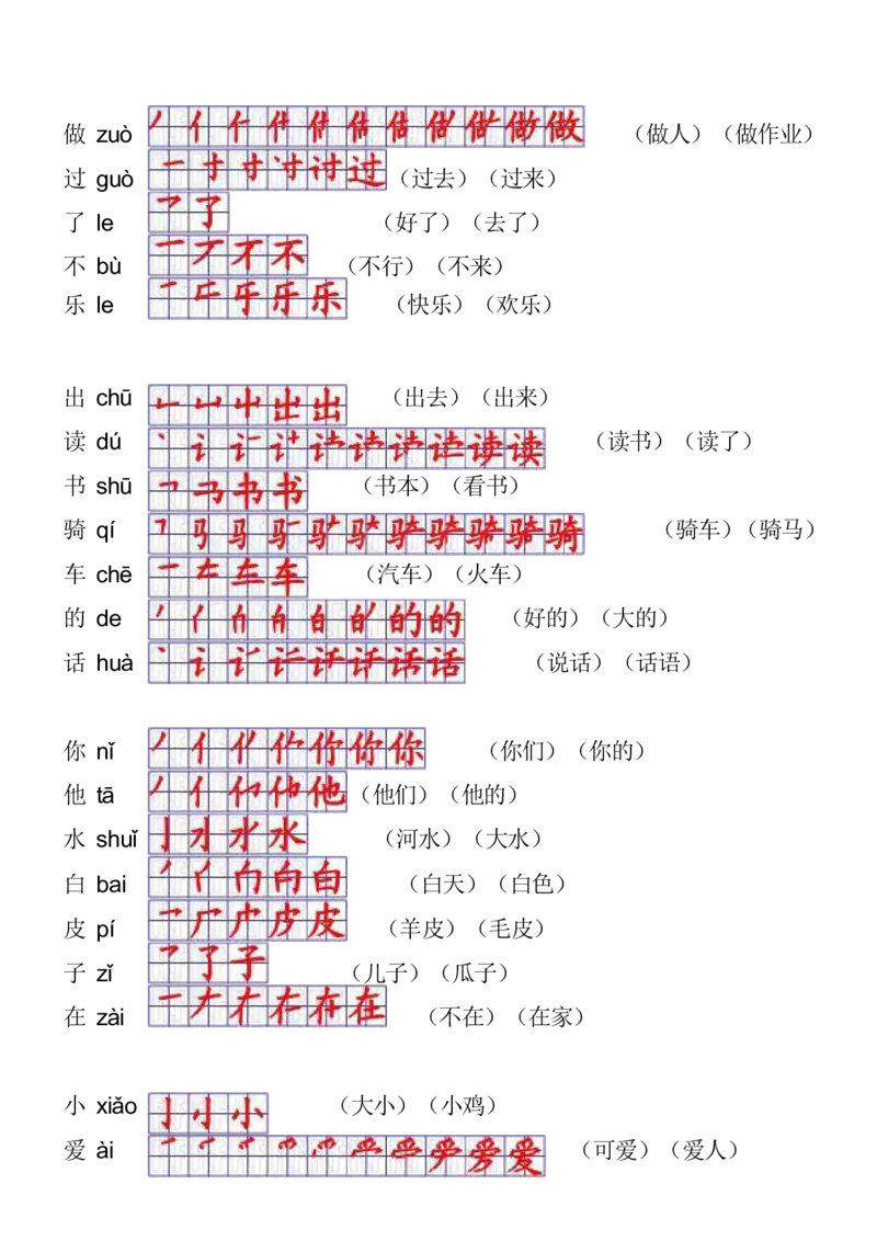 2024秋一上语文《生字拼音、笔顺、组词》课课贴_一年级上下册资料_小学一年级学习资料-25年更新版_1-01、小学一年级语文上册_01、知识汇总_课课贴