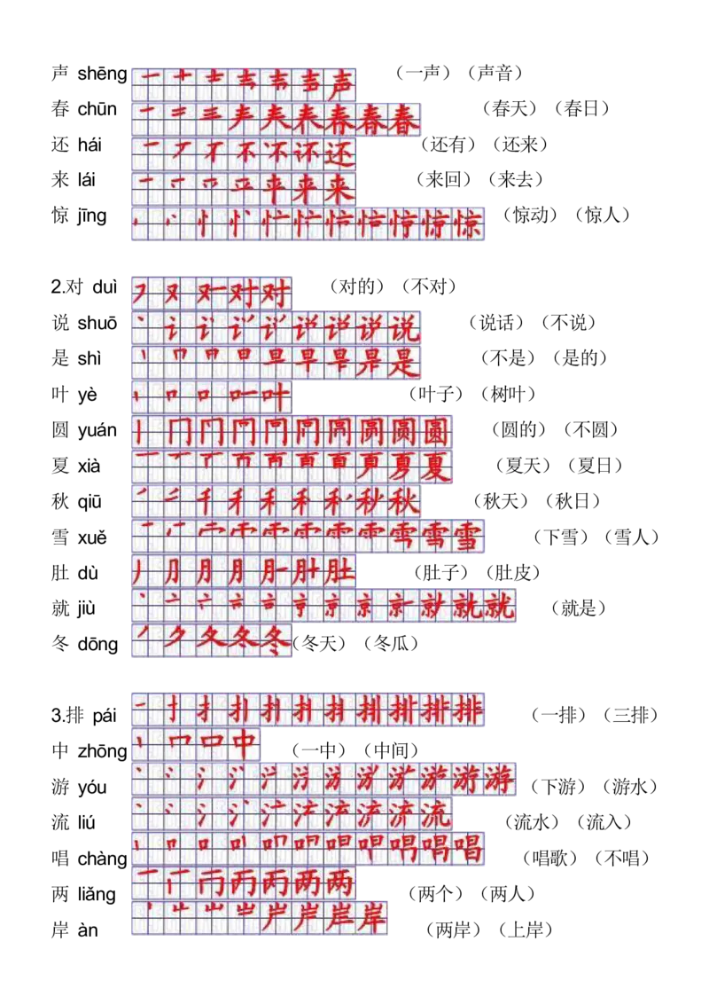 2024秋一上语文《生字拼音、笔顺、组词》课课贴_一年级上下册资料_小学一年级学习资料-25年更新版_1-01、小学一年级语文上册_01、知识汇总_课课贴