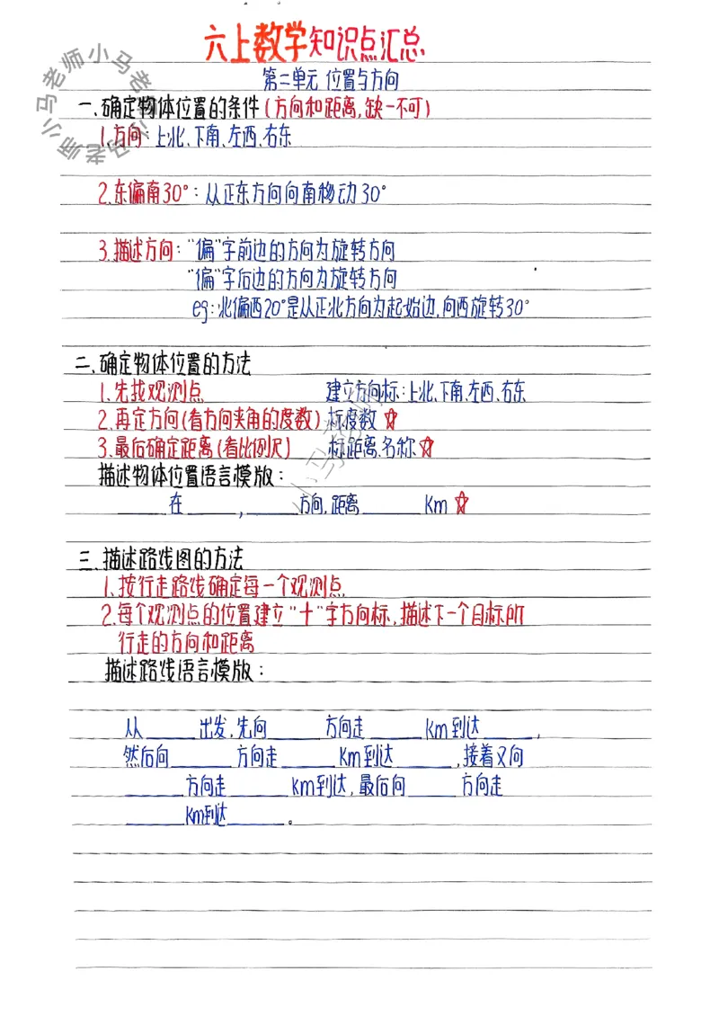 六上数学手写笔记（彩色版）_小学全网线上同款资料_12号文件6上数学语文