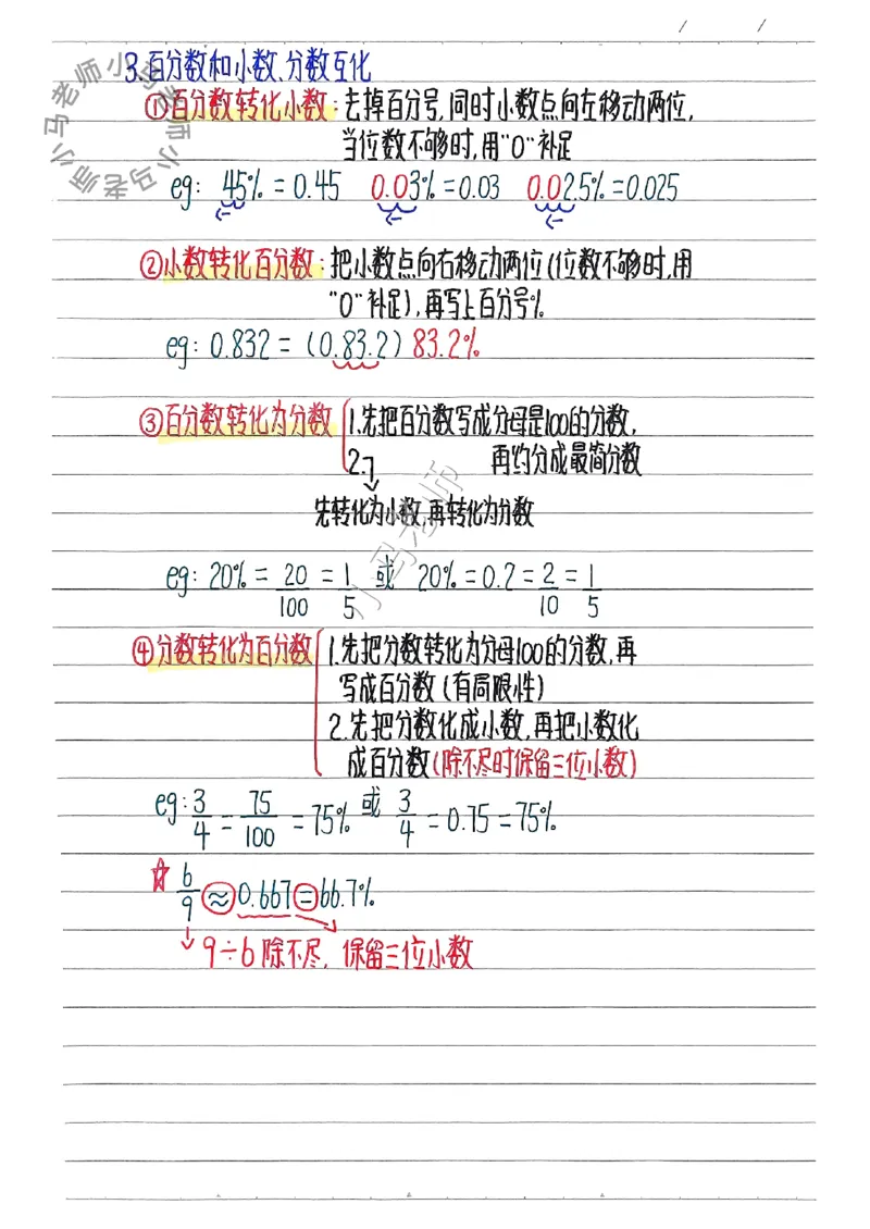 六上数学手写笔记（彩色版）_小学全网线上同款资料_12号文件6上数学语文