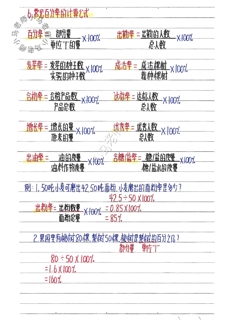 六上数学手写笔记（彩色版）_小学全网线上同款资料_12号文件6上数学语文