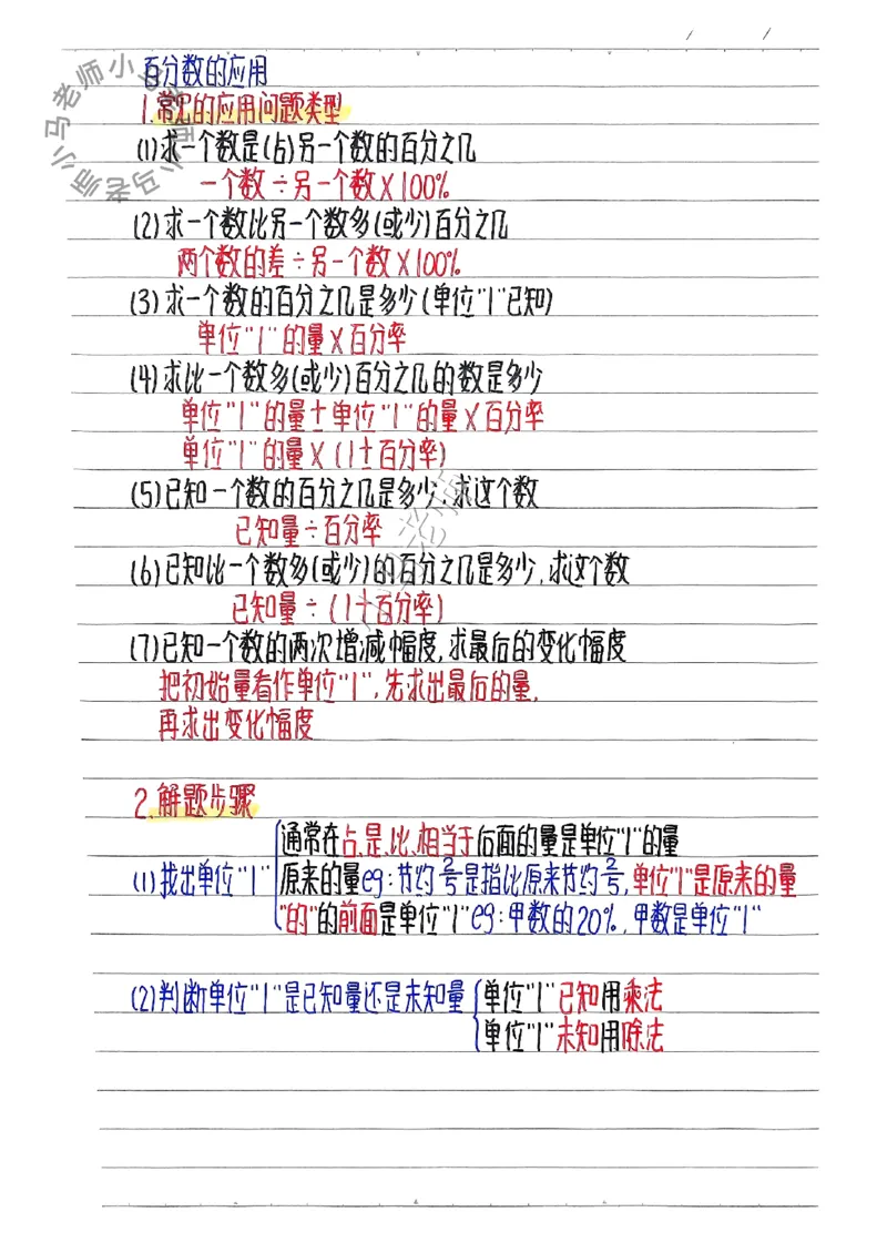 六上数学手写笔记（彩色版）_小学全网线上同款资料_12号文件6上数学语文