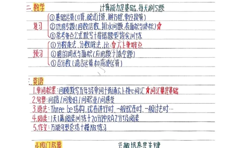 六上数学手写笔记（彩色版）_小学全网线上同款资料_12号文件6上数学语文