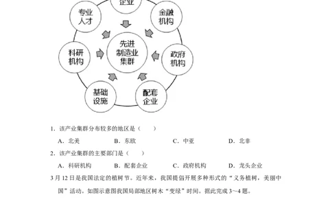 2021年高考地理试卷（重庆）（空白卷）_地理历年高考真题_新&middot;Word版2008-2025&middot;高考地理真题_地理（按年份分类）2008-2025_2021&middot;地理高考真题
