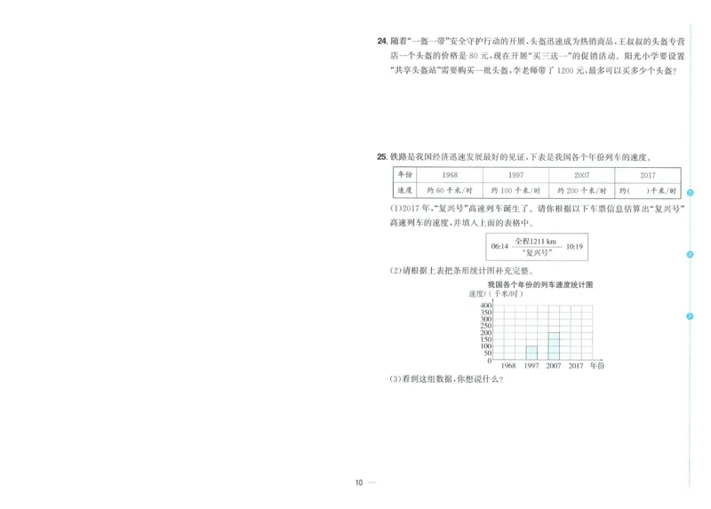 试卷数学RJ4上-A4_25秋《阳光同学期末复习》_数学人教123456_25秋阳光同学期末复习15天冲刺100分人教数学4上