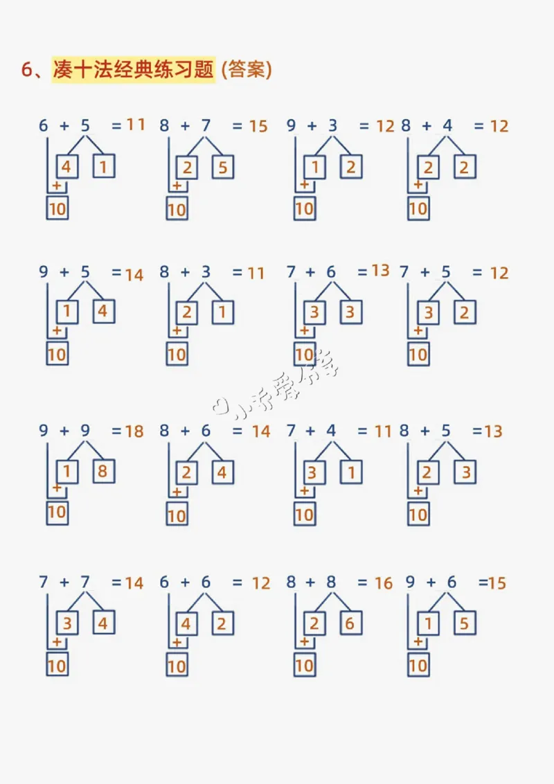 幼小衔接减十破十平十法加减运算_纯图版(1)_小学全网线上同款资料_36号文件速算_速算_速算和思维
