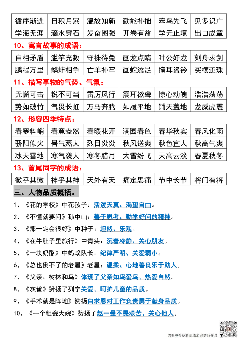 24秋三上语文必背汇总_满分资料专属_三年级上下册资料_三年级上册小红书同款资料_三年级(1)