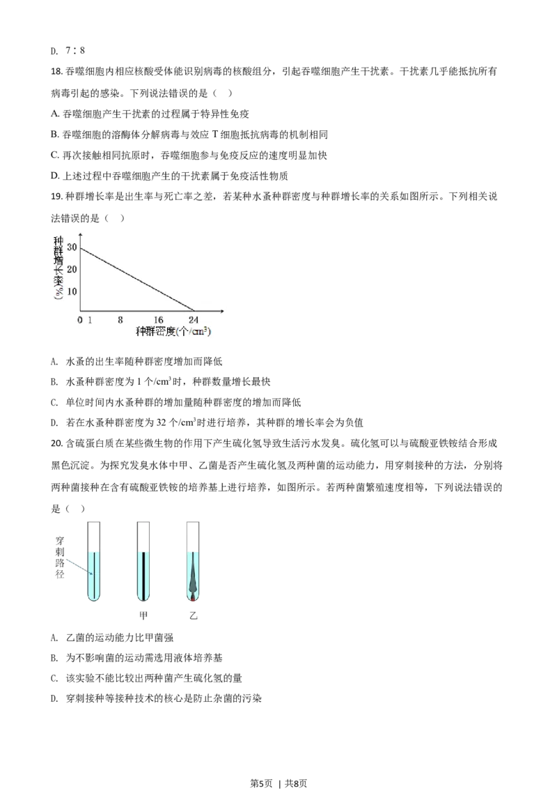 2021年高考生物试卷（山东）（空白卷）_生物历年高考真题_新&middot;Word版2008-2025&middot;高考生物真题_生物（按年份分类）2008-2025_2021&middot;高考生物真题