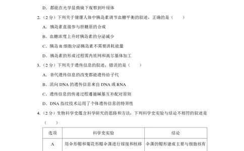 2021年高考生物试卷（福建）（空白卷）_生物历年高考真题_新&middot;PDF版2008-2025&middot;高考生物真题_生物（按试卷类型分类）2008-2025_自主命题卷&middot;生物（2008-2025）