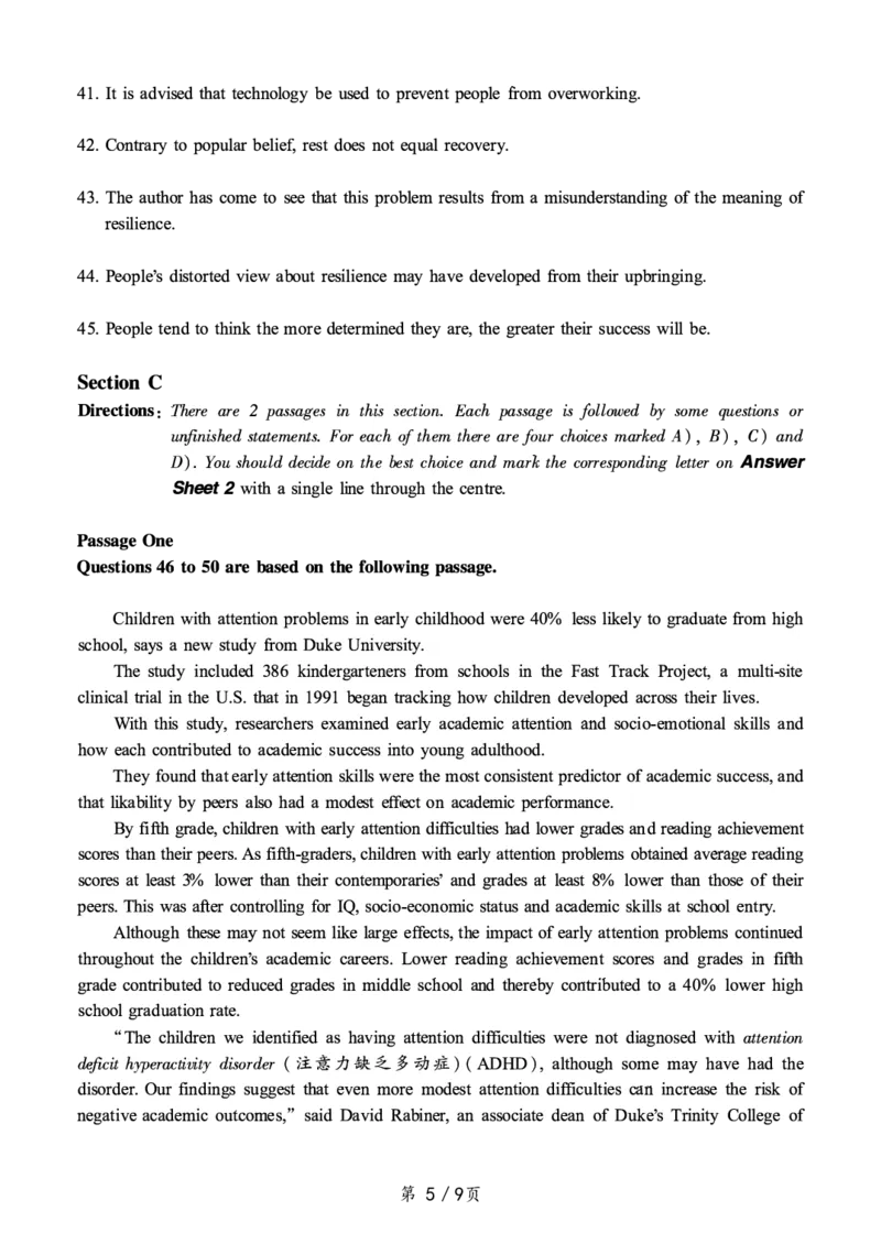 2018.12六级真题第3套可复制可搜索，打印首选_大学英语四级+六级_六级真题_六级真题_1990年-2018年真题资料合集_2018年12月CET6题+解+音频_01、真题PDF版（推荐打印）❤