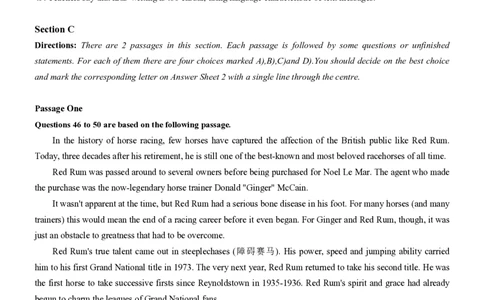 2023.12四级真题第3套可复制可检索_大学英语四级+六级_四级真题_四级真题_2023年12月CET4题+解+音频新_01、真题PDF版（推荐打印）❤