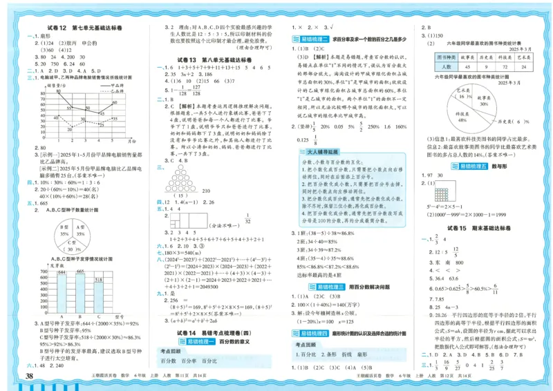 25秋数学人教版6上_2025秋《王朝霞活页卷》数学人教1-6