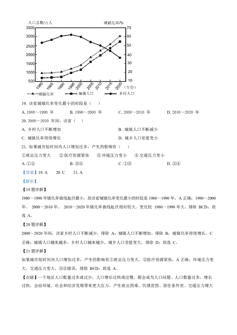 2023年福建省中考地理真题（解析卷）_福建中考1_8.福建中考地理（2017-2025）