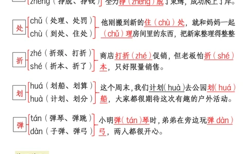 3.三下语文1-8单元多音字组词、造句归纳_三年级上下册资料_三年级下册小红书同款资料_三下语文