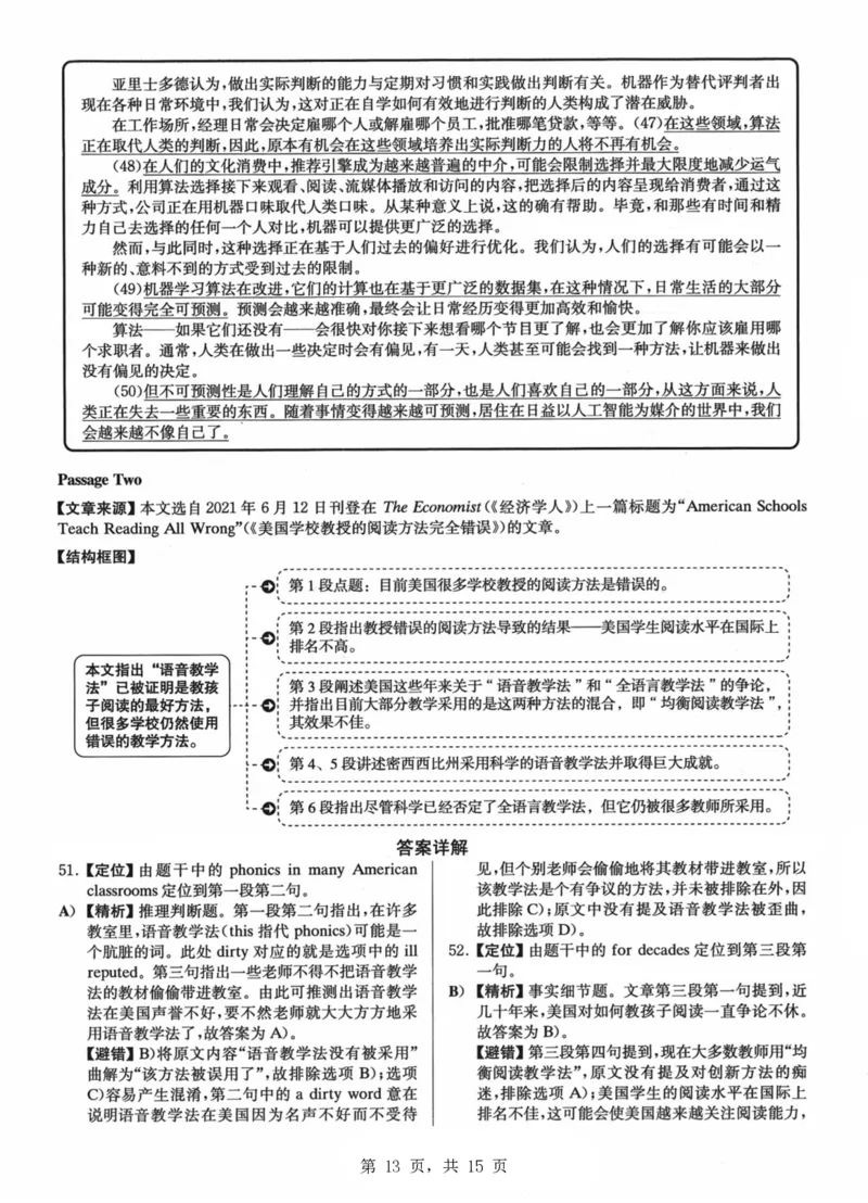 2023.06六级真题第1套详解_大学英语四级+六级_六级真题_六级真题_2023年06月CET6题+解+音频_03、答案解析
