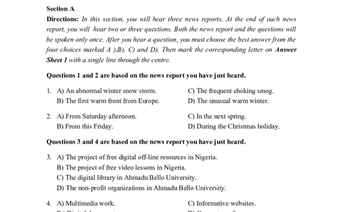 2015年12月四级真题第1套_大学英语四级+六级_四级真题_四级真题_1990年-2018年真题资料合集_2015年12月CET4题+解+音频_02、真题word版