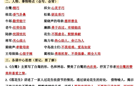 五上期中高频考点2_🍎⭐️期中知识汇总语文25年上册_五上