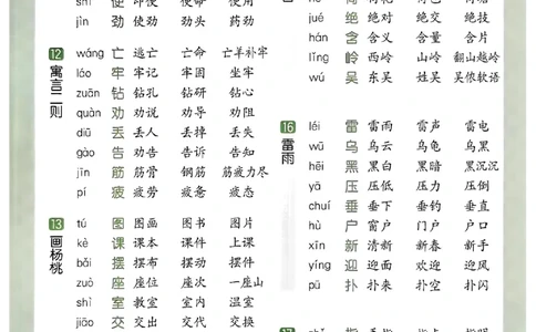 2下语文五三知识卡片_二年级上下册资料_53黄冈多个品牌系列资料_语文