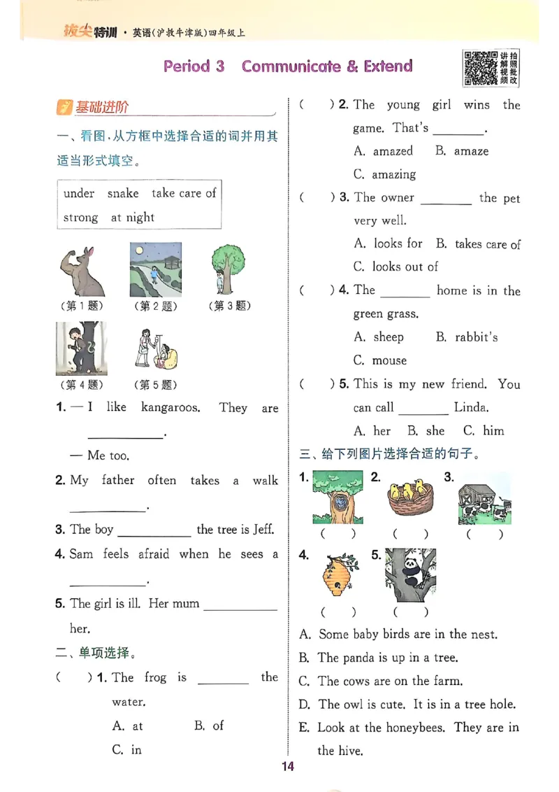 拔尖特训四（上）_25秋《拔尖特训》沪教版四上