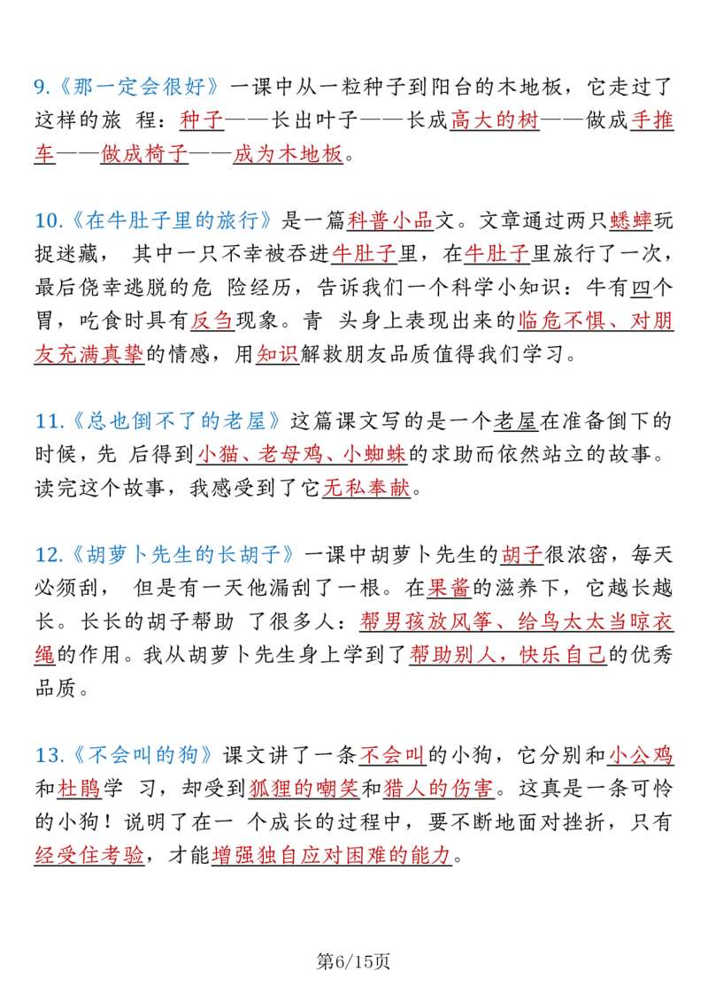三上语文重要高频知识汇总（期末复习15页重点）_3年级小红书最新热门资料