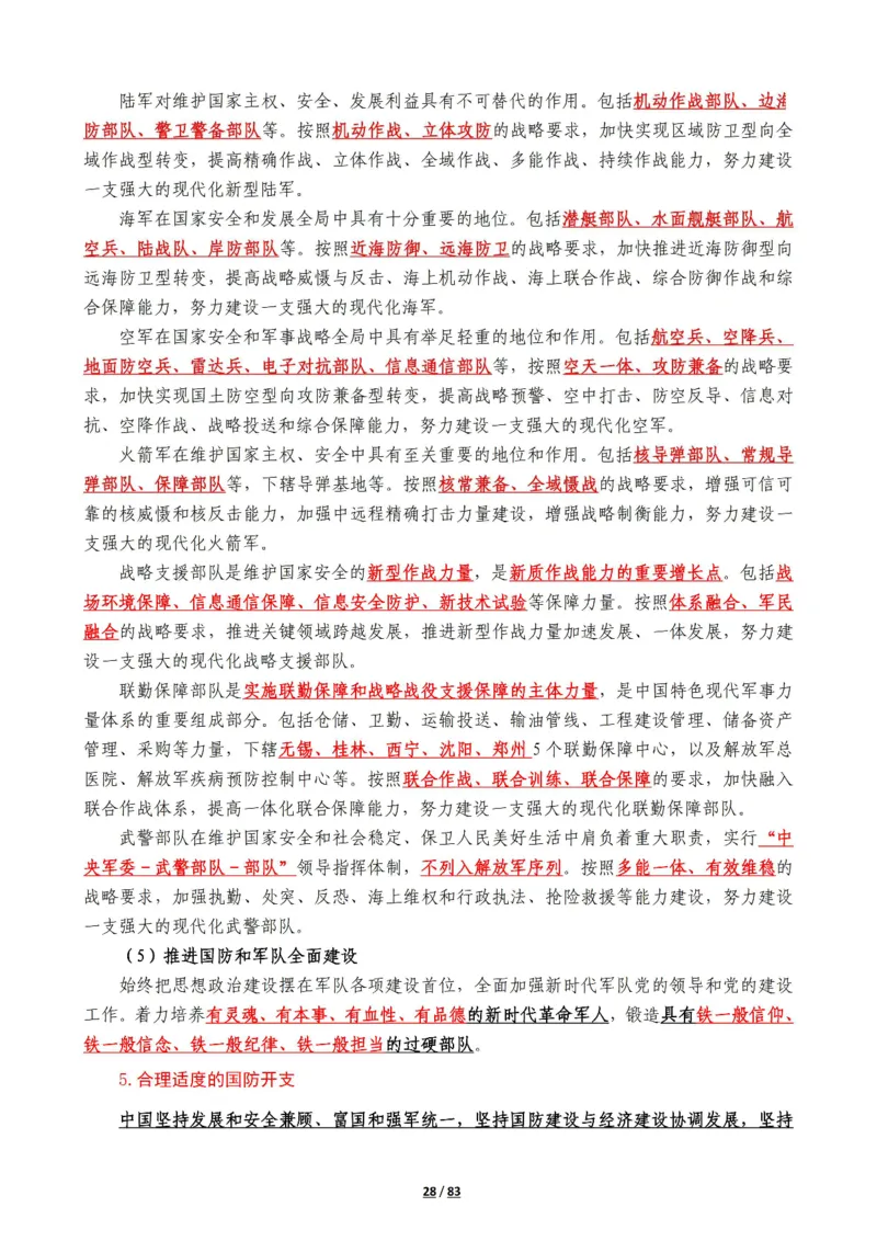 军队常识考点及配套108题_军队文职(1)_02.公共课笔记+知识点等_基本知识