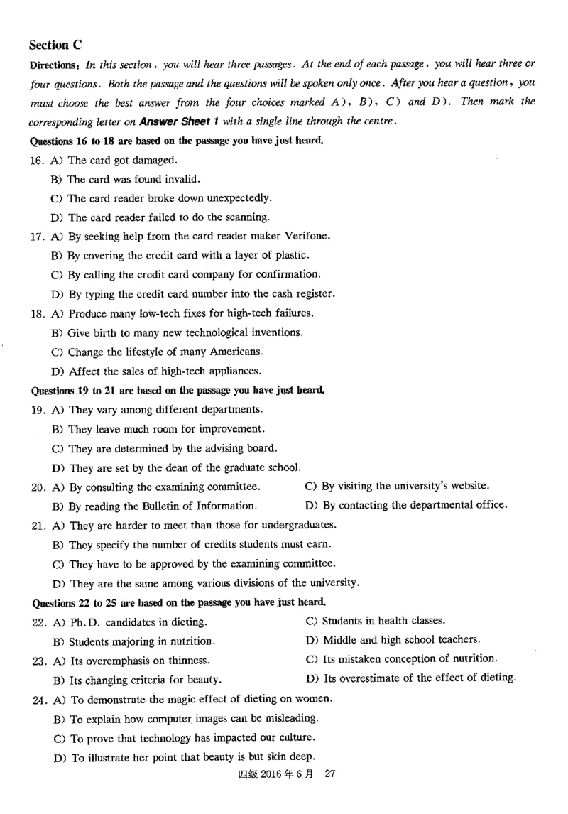 2016年06月四级真题第2套可复制可划线查词_大学英语四级+六级_四级真题_四级真题_1990年-2018年真题资料合集_2016年06月CET4题+解+音频_01、真题PDF版（推荐使用）❤