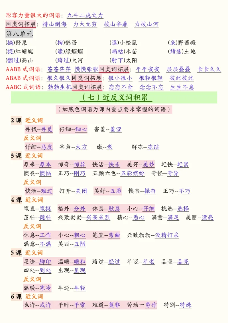 2104二下语文开学必备全册必背知识汇总（十三类知识点）25页_二年级上下册资料_二年级下册小红书同款资料_二下语文_二下语文