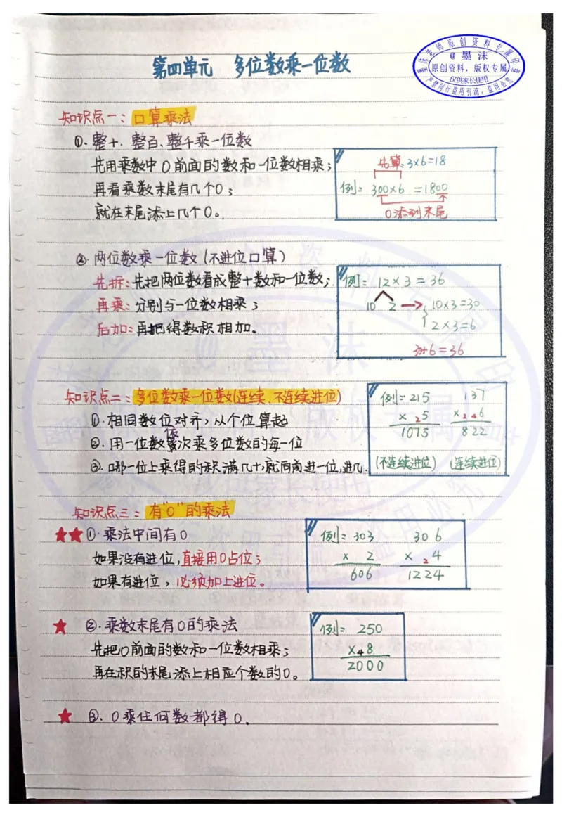 三年级新版笔记～①_小学全网线上同款资料