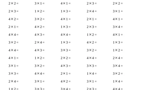 二上数学口算练习题（乘除法等，共1000题)_二上数学25秋