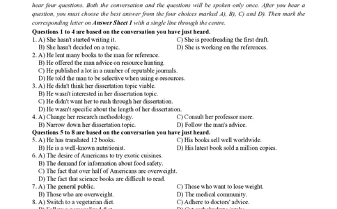 2022年12月英语六级真题第1套_大学英语四级+六级_六级真题_六级真题_2022年12月CET6题+解+音频_01、真题PDF版（推荐打印）❤