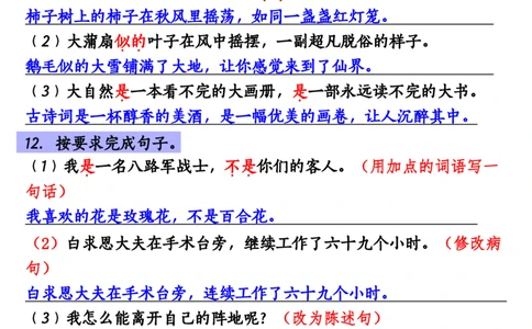 三年级上册语文按要求写句子专项训练_三年级上册语文仿写句子+句子专项