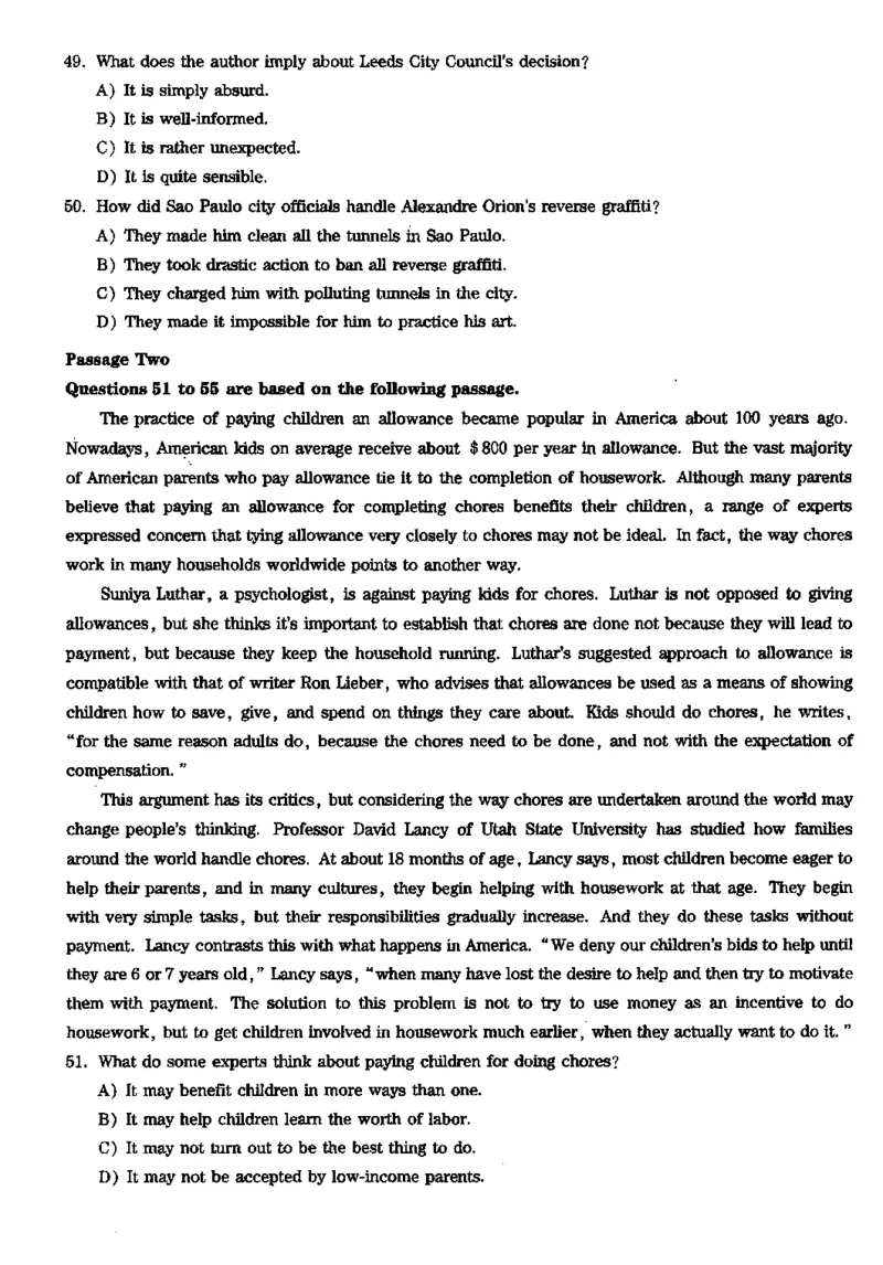 2017-2024年12月真题合集一键打印版_大学英语四级+六级_四级真题