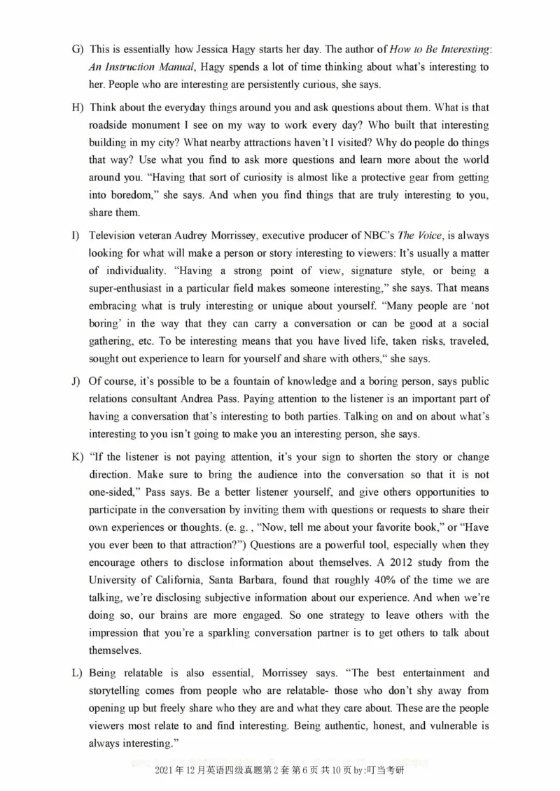 2017-2024年12月真题合集一键打印版_大学英语四级+六级_四级真题