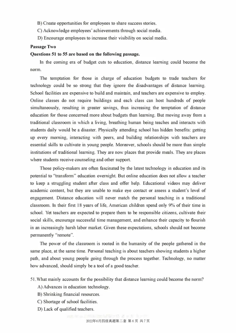 2017-2024年12月真题合集一键打印版_大学英语四级+六级_四级真题