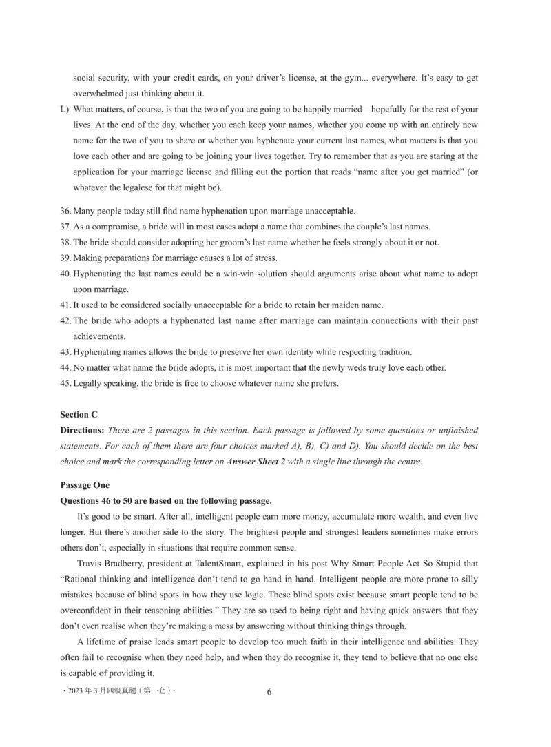 2017-2024年12月真题合集一键打印版_大学英语四级+六级_四级真题