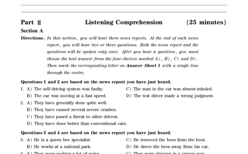 2017-2024年12月真题合集一键打印版_大学英语四级+六级_四级真题