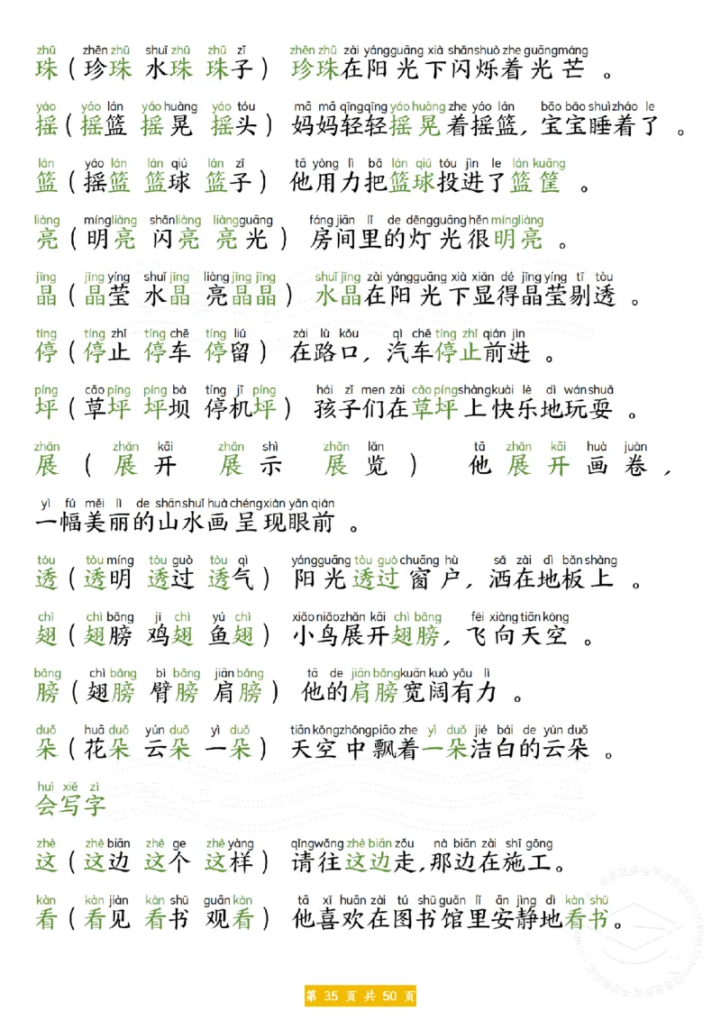 25新一年级下册语文拼音生字组词造句(1)_一年级上下册资料_一年级下册小红书同款资料_一下语文