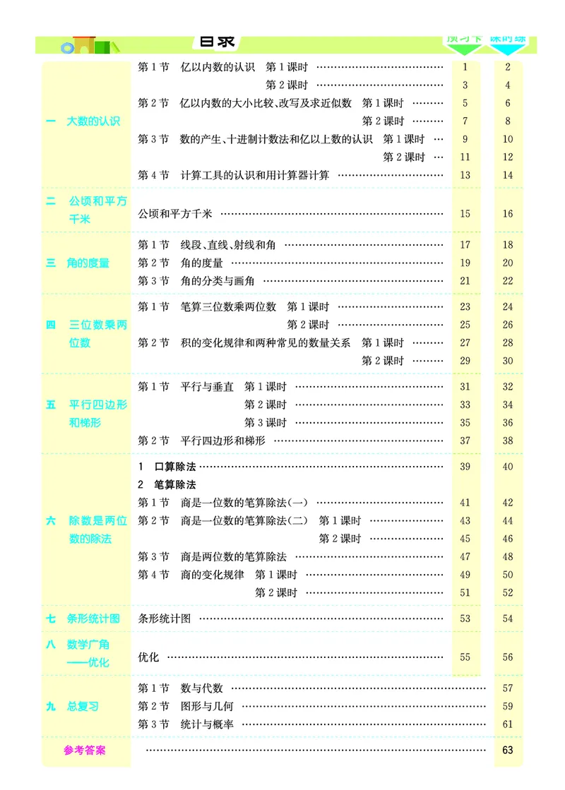 四（上）人教版数学全册预习卡_上册_四（上）数学.英语&mdash;&mdash;预习单