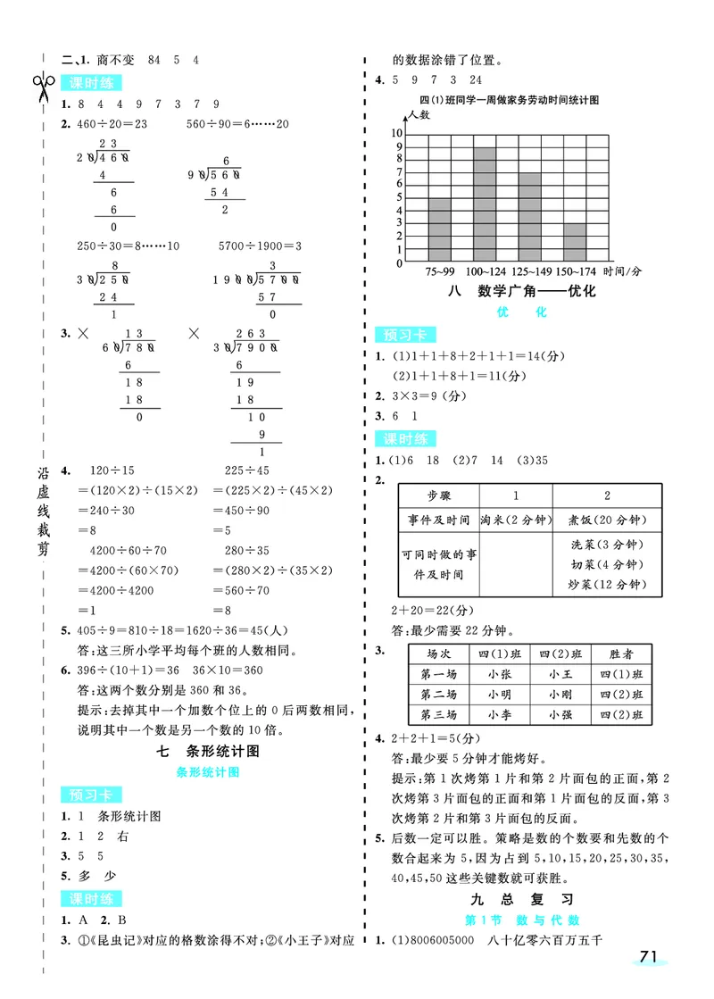 四（上）人教版数学全册预习卡_上册_四（上）数学.英语&mdash;&mdash;预习单