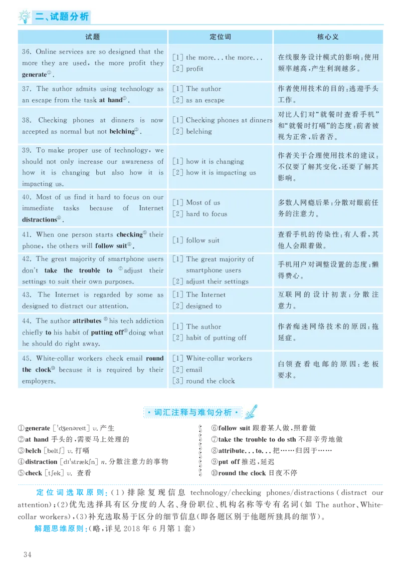 2017.12英语六级考试第1套解析_大学英语四级+六级_六级真题_六级真题_1990年-2018年真题资料合集_2017年12月CET6题+解+音频_03、答案解析