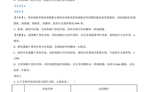 2021年高考生物试卷（湖南）（解析卷）_生物历年高考真题_新&middot;PDF版2008-2025&middot;高考生物真题_生物（按省份分类）2008-2025_2008-2025&middot;（湖南）生物高考真题