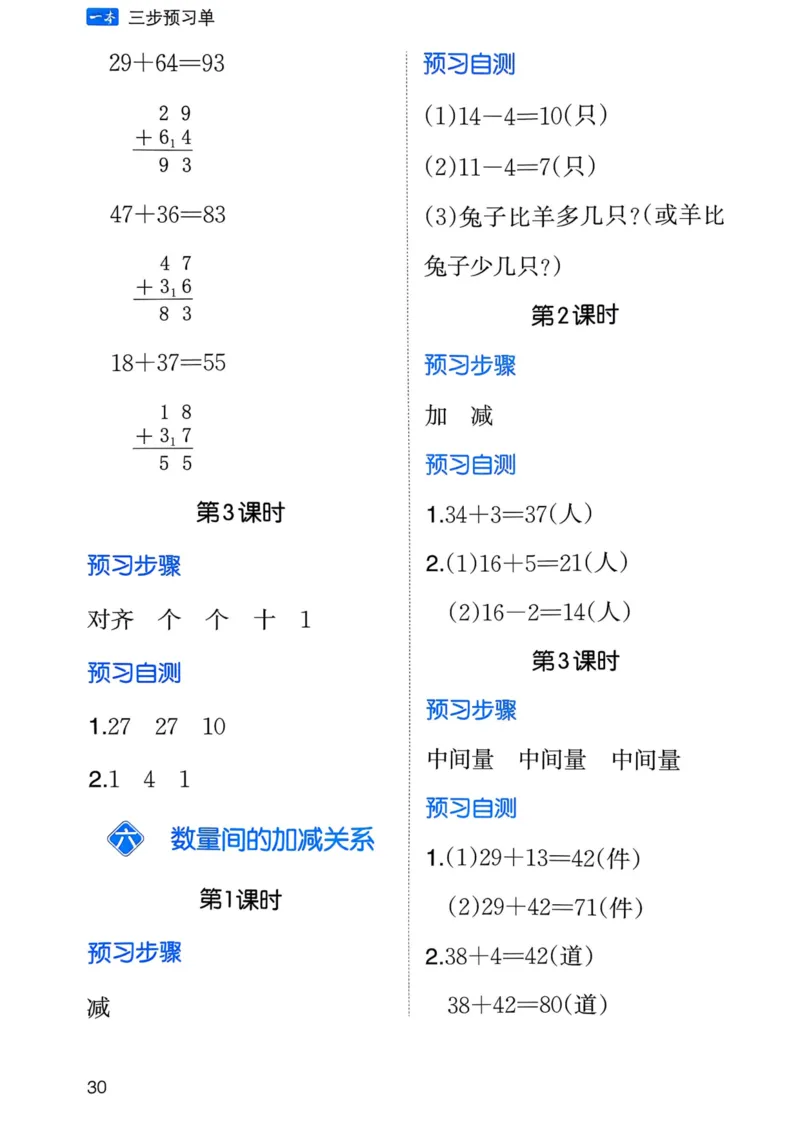 25春一本预习笔记1下数学-三步预习单_一年级上下册资料_53黄冈多个品牌系列资料_数学