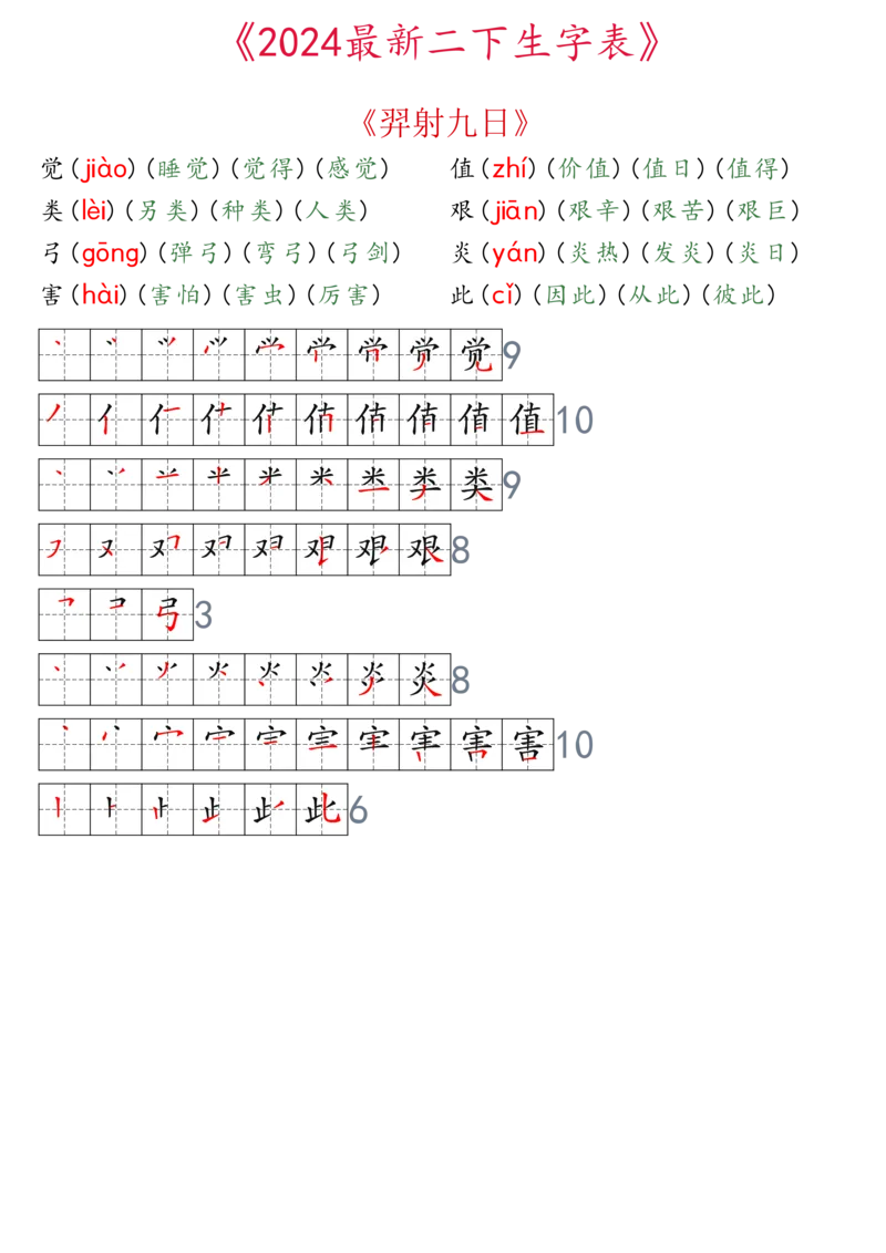 2024最新版二下生字表拼音组词笔顺_二年级上下册资料_小学二年级学习资料-25年更新版_2-02、小学二年级语文下册_2-2-2、练习题、作业、试题、试卷_专项练习
