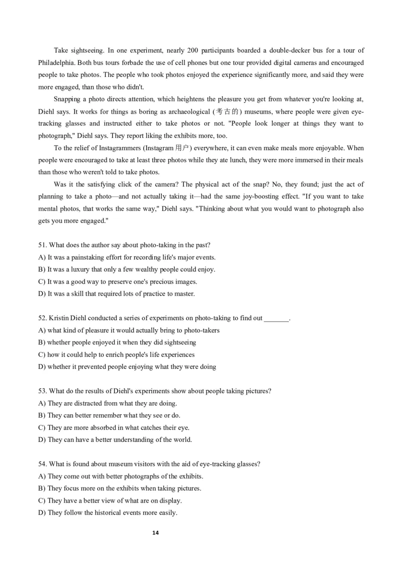 2018年06月六级真题（第1套）_大学英语四级+六级_六级真题_六级真题_1990年-2018年真题资料合集_2018年06月CET6题+解+音频_02、真题Word版