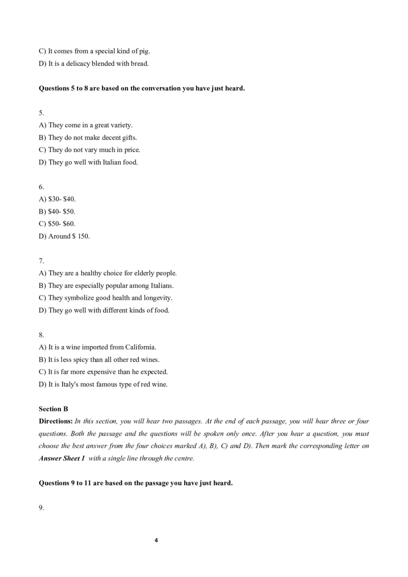 2018年06月六级真题（第1套）_大学英语四级+六级_六级真题_六级真题_1990年-2018年真题资料合集_2018年06月CET6题+解+音频_02、真题Word版