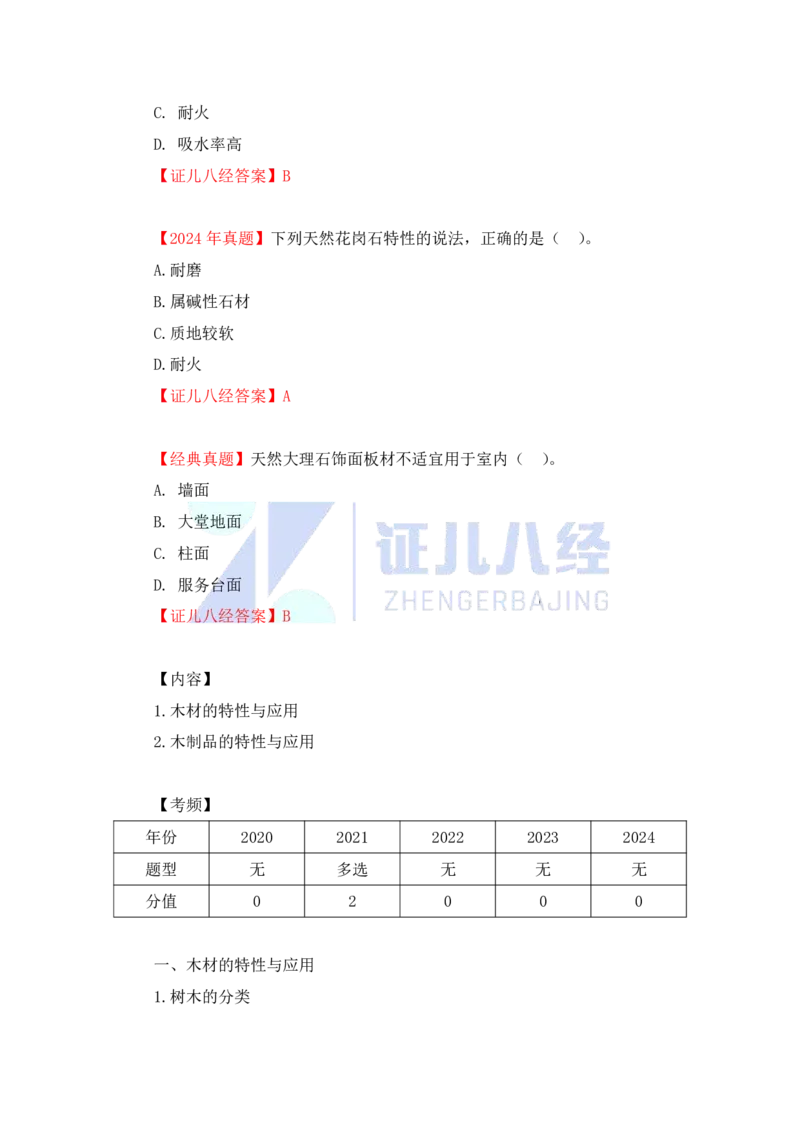 16-装修材料的性能和应用1（石材、木材）_2026年一级建造师_2026年一建建筑_2025年一建建筑SVIP_02-基础精讲✿高端面授✿深度强化_29-建筑《基础精学课》王玮ZBJ推荐_讲义