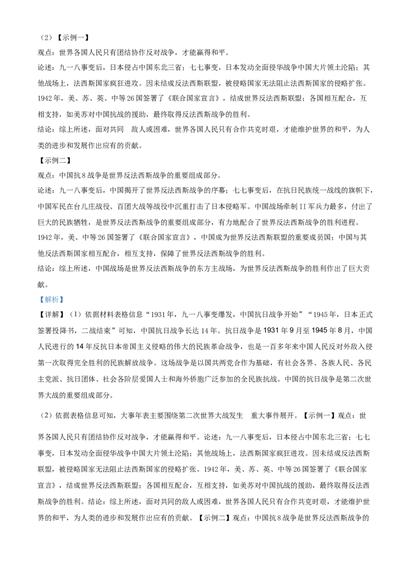 2019年福建省中考历史真题（解析卷）_福建中考1_7.福建中考历史（2017-2025）
