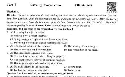 2024.12六级真题第1套_大学英语四级+六级_六级真题_六级真题_2024年12月CET6题+解+音频