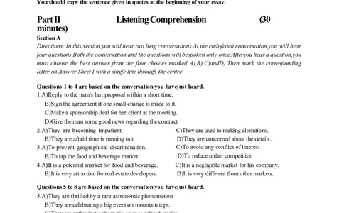 2024年6月第1套英语六级真题推荐使用PDF版_大学英语四级+六级_四级真题_专项_四级长篇阅读_2024年06月CET6_202406六级第一套