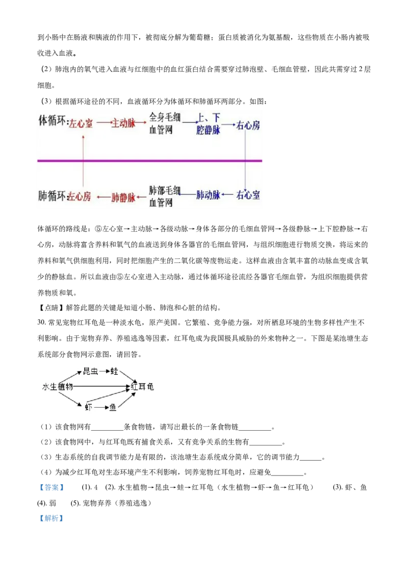 2018年福建省中考生物真题（解析卷）_福建中考1_6.福建中考生物（2017-2025）